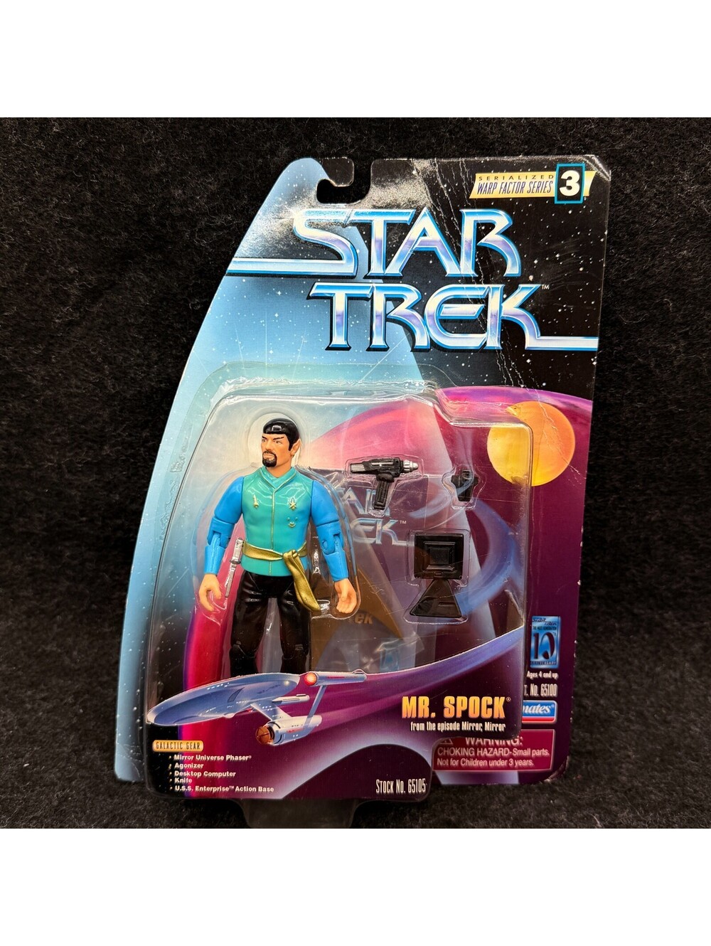 Playmates 65105 Star Trek Warp Factor Series 3 Mr. Spock Mirror Episode NEW